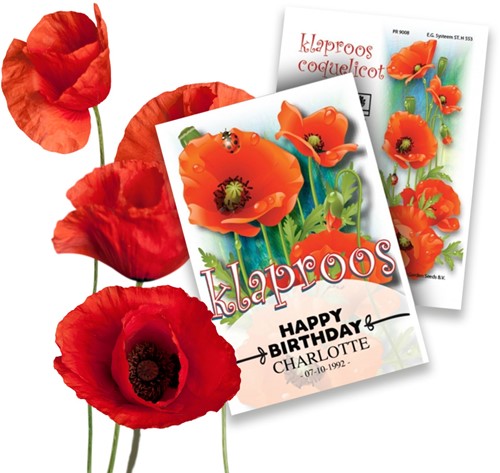 Poppy Personalized Printed Seed Packets - 1000 pieces