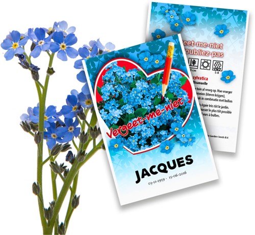 Forget-me-Not Personalized Printed Seed Packets - 5.000 pieces
